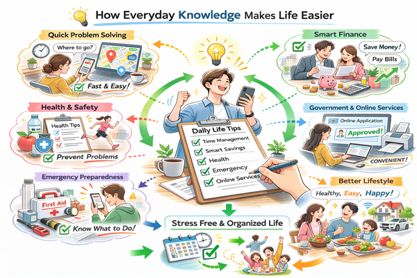 생활 상식 필요성을 통해 일상이 편해지는 모습을 보여주는 생활 장면
